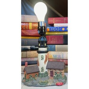 Lighthouse Table Lamp Vintage Nautical Coastal Cottage Decor Working